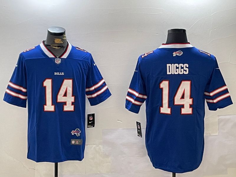 Men Buffalo Bills 14 Diggs Blue Second generation 2024 Nike Limited NFL Jersey style 2